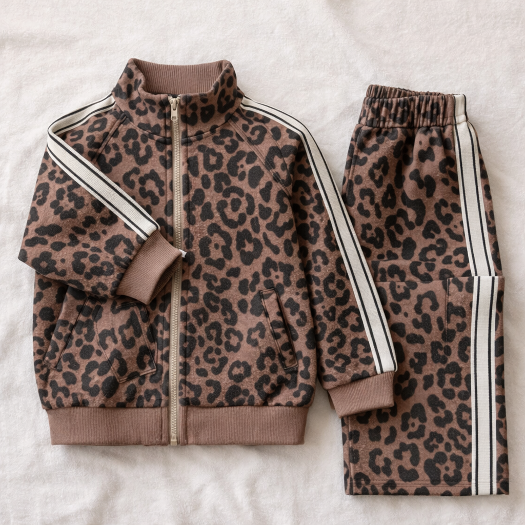 Leopard Print Tracksuit Set