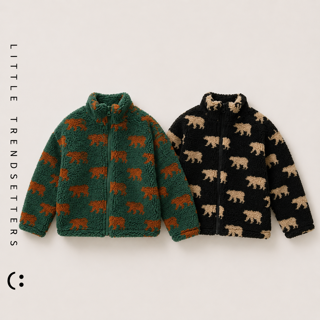 Bear Print Vintage Fleece
