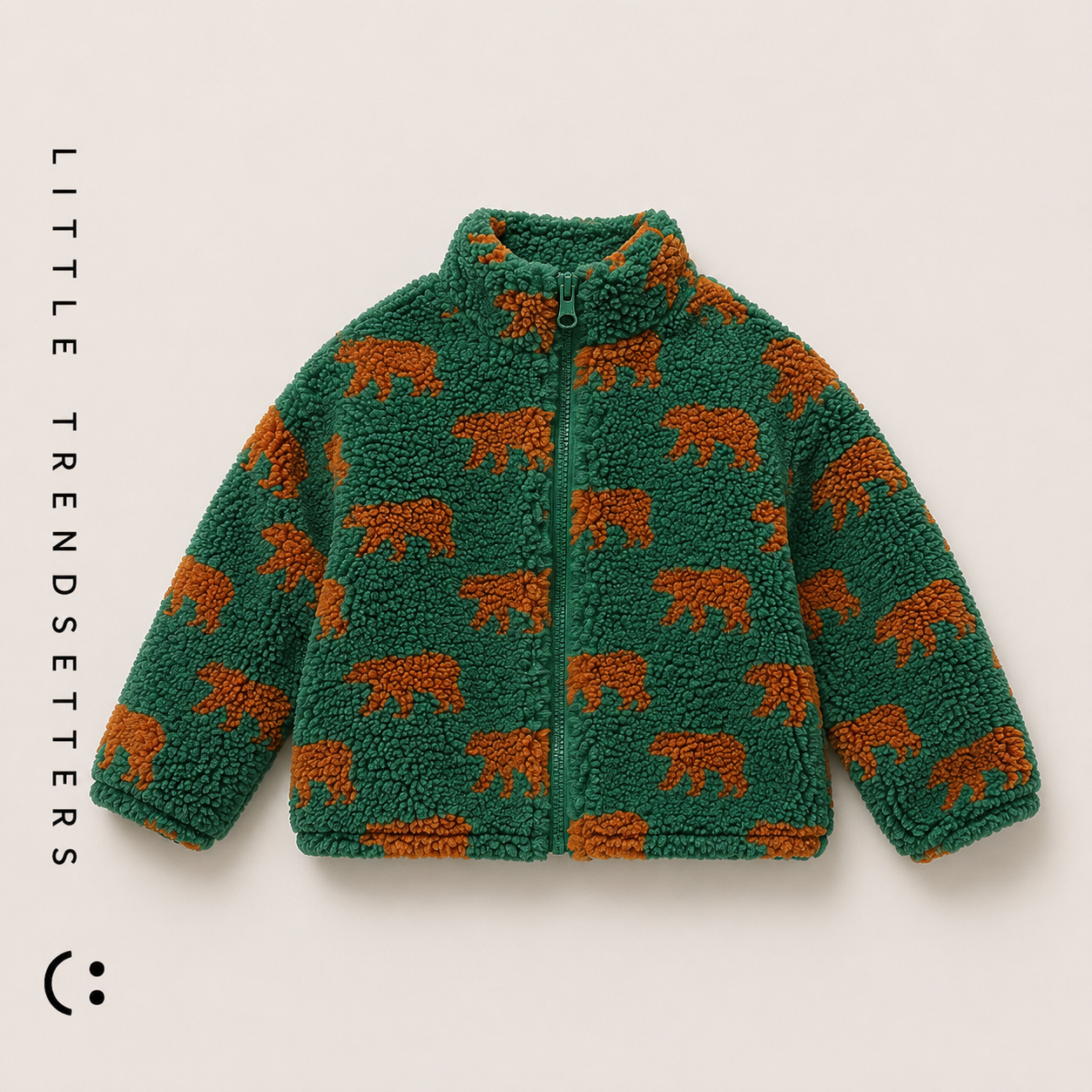 Bear Print Vintage Fleece