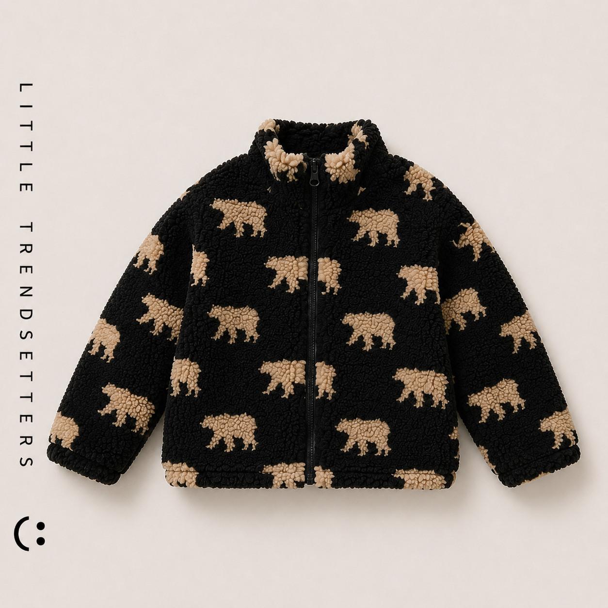 Bear Print Vintage Fleece