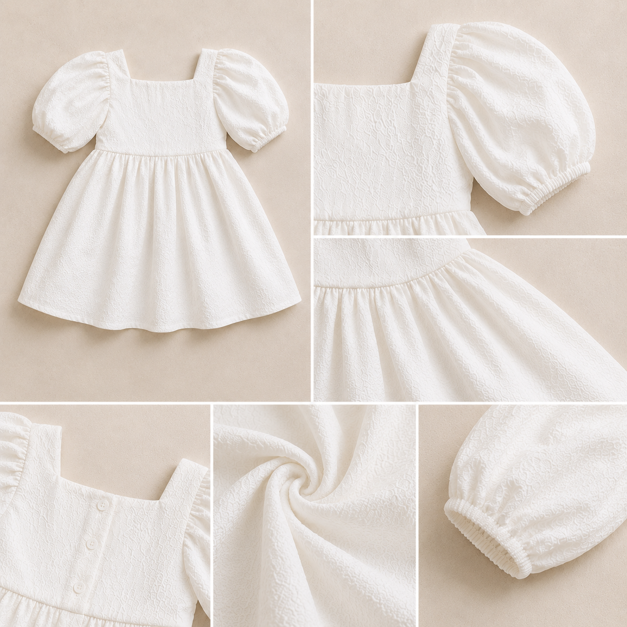 Puff Sleeve White Summer Dress