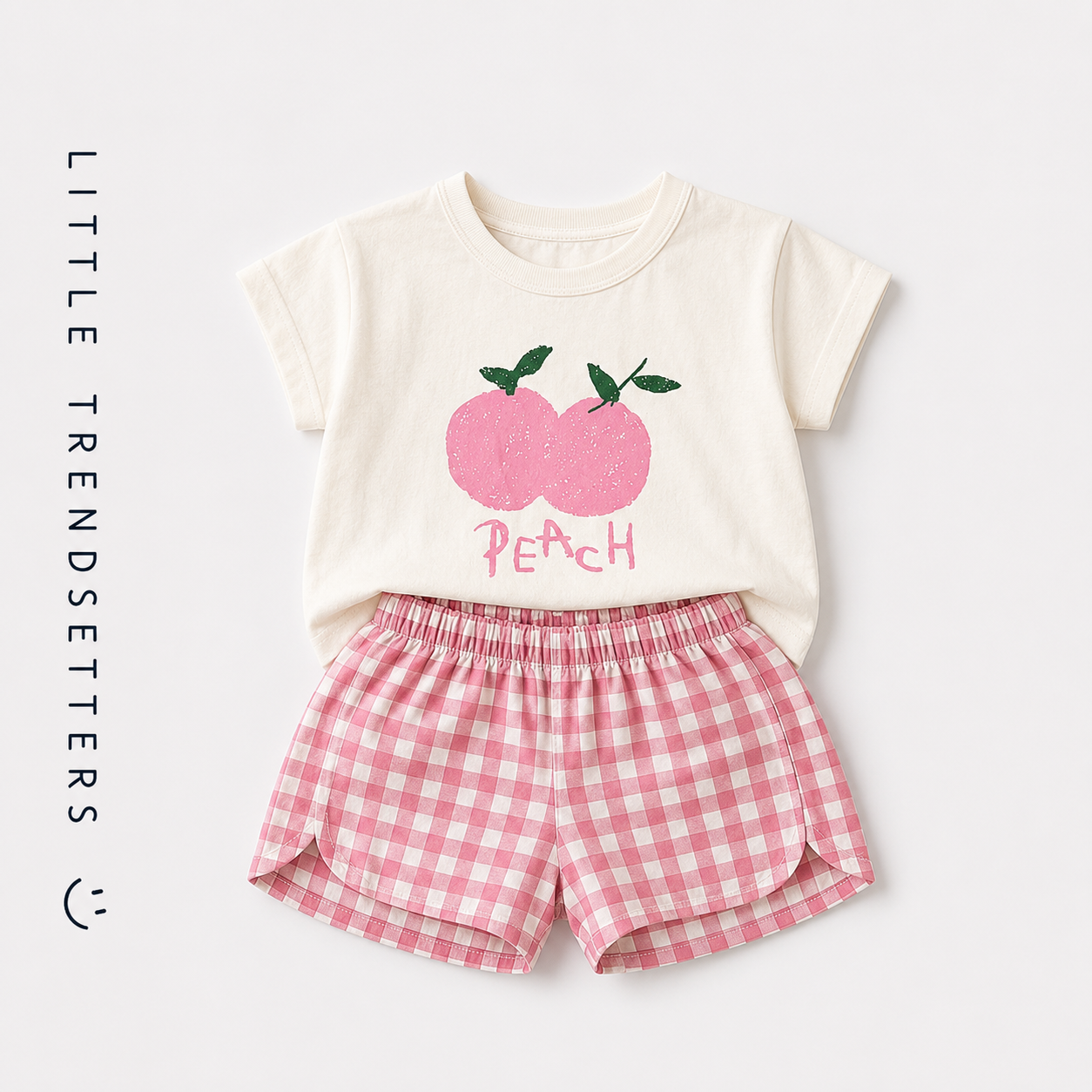 Fruit Plaid Summer Shorts and T-Shirt Set