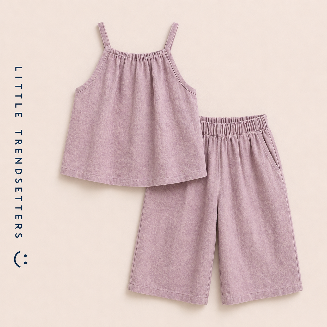 Loose Linen Vest and Wide Leg Trousers