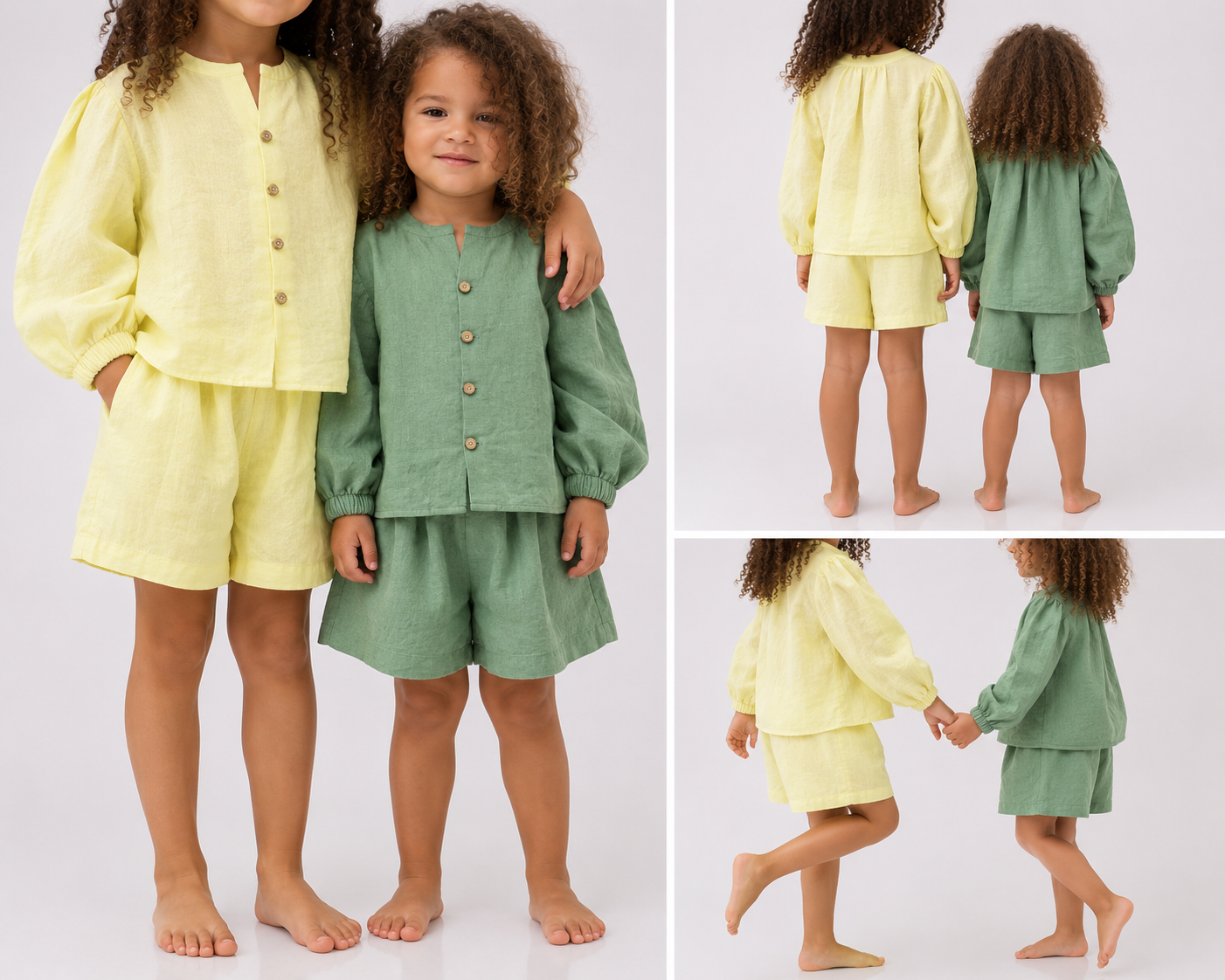 Girls Linen Cotton Two Piece Set