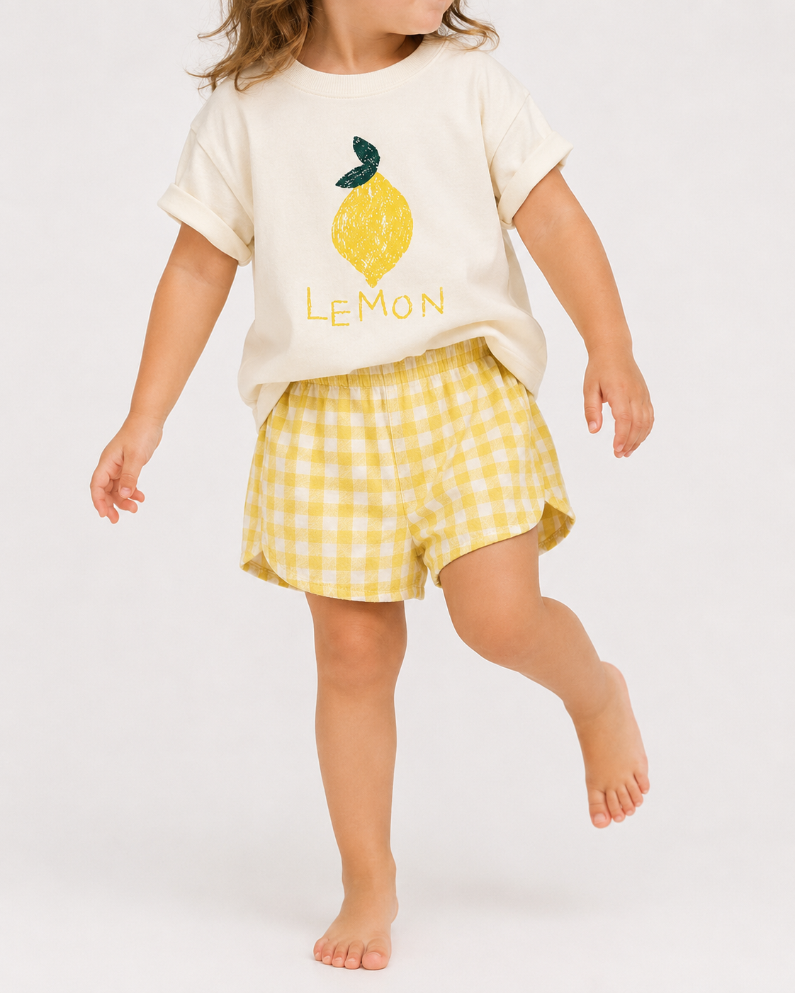 Fruit Plaid Summer Shorts and T-Shirt Set