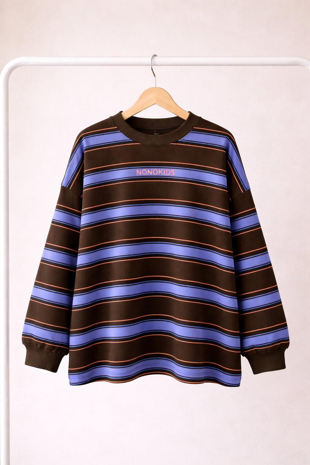 Striped Cotton Oversized Long Sleeve T-shirt