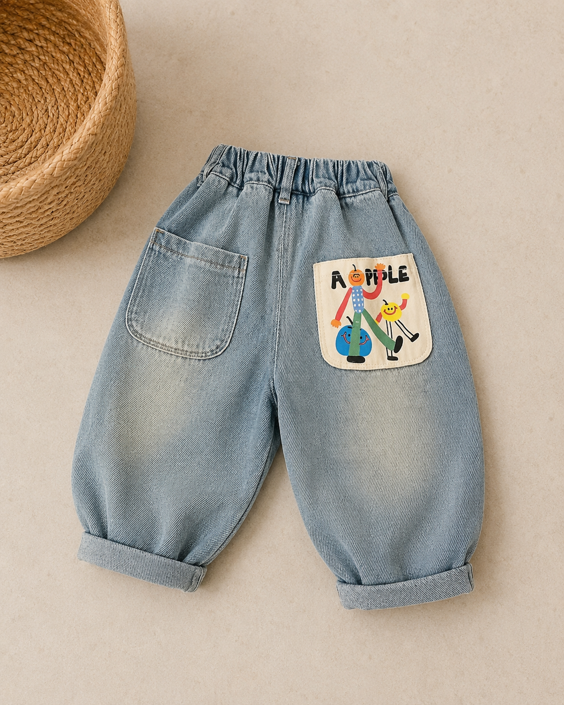 Harlem Style Light Wash Blue Denim Jeans