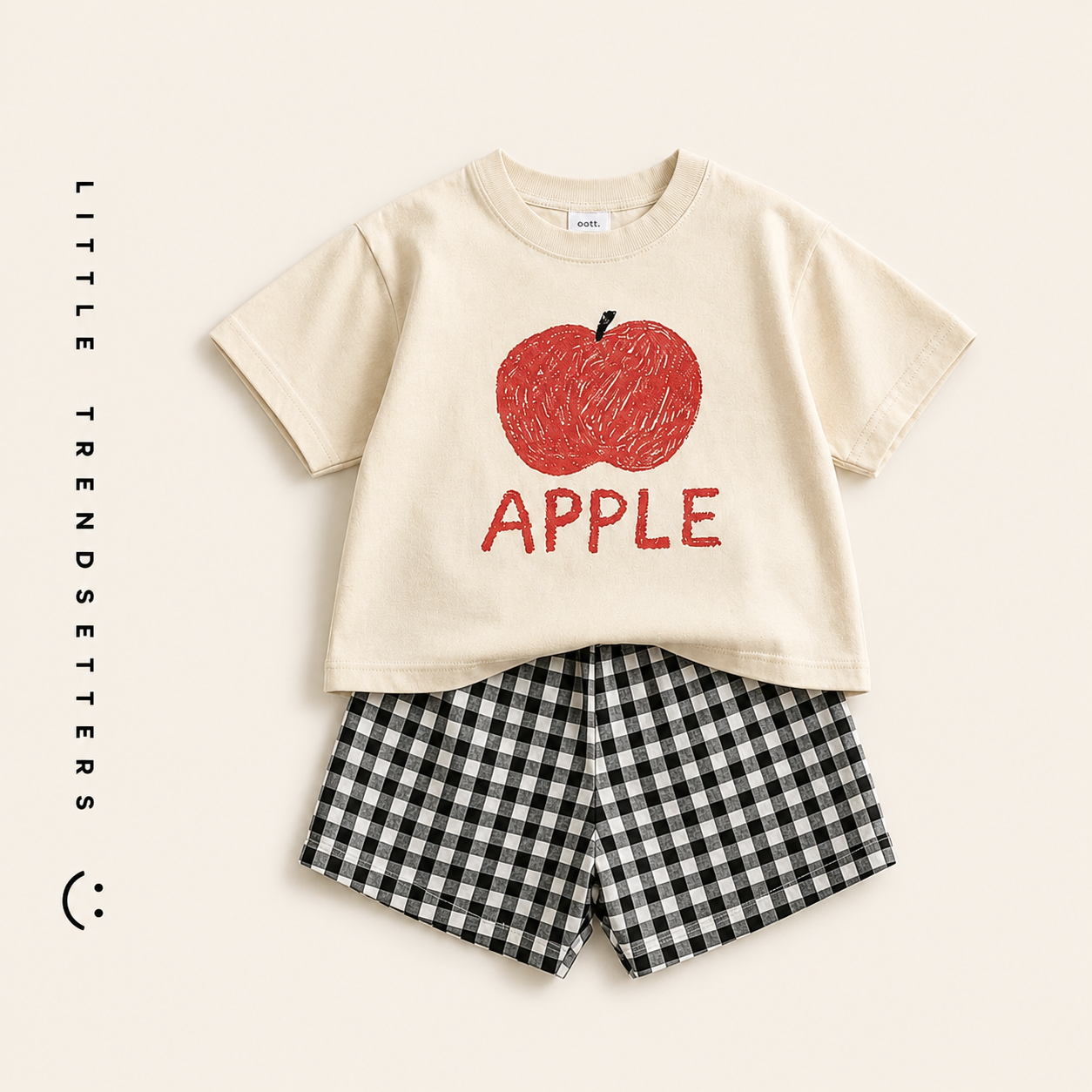 Fruit Plaid Summer Shorts and T-shirt Set