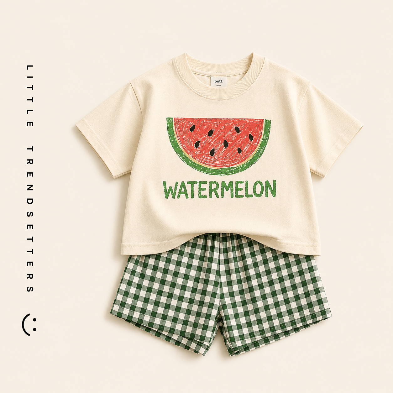 Fruit Plaid Summer Shorts and T-shirt Set
