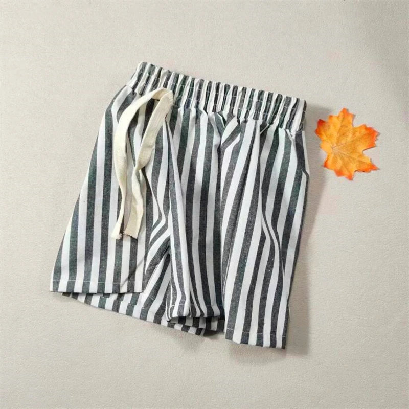 Striped Cotton Shorts