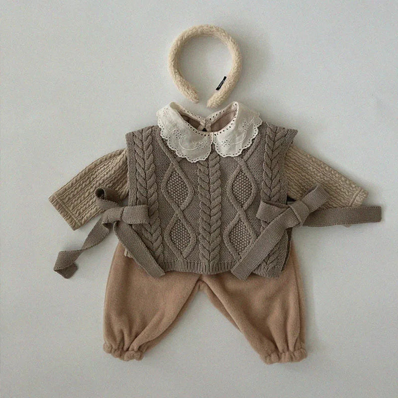 Embroidered Collar Waffle Top