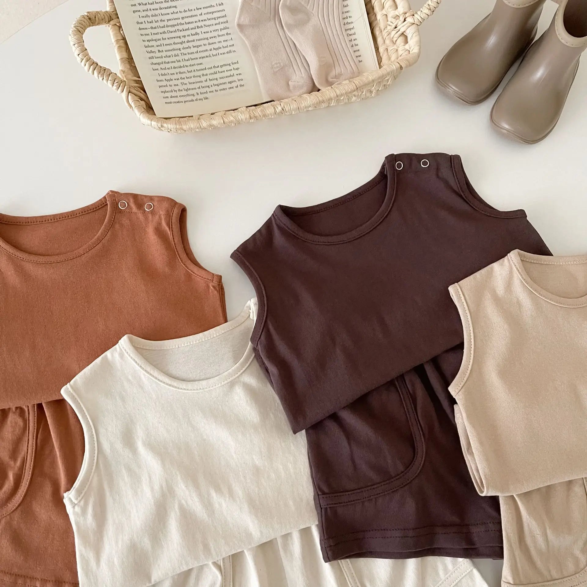 Neutral Sleeveless Lounge Set
