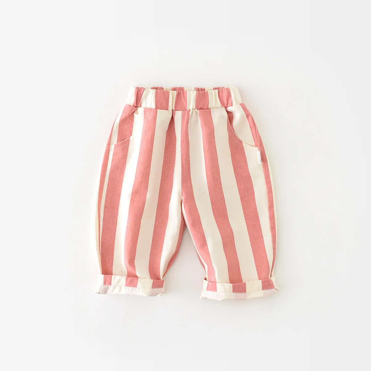 Thick Striped Cotton Trousers