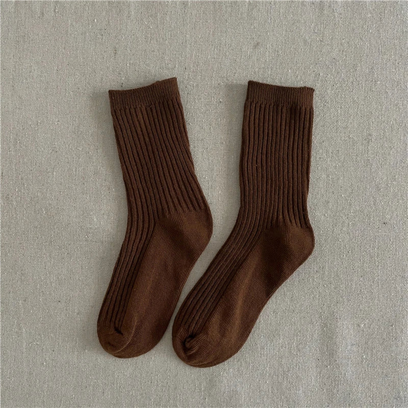 Casual Ribbed Coloured Socks