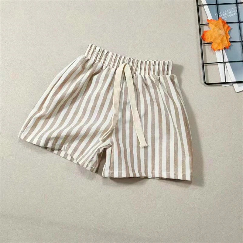 Striped Cotton Shorts