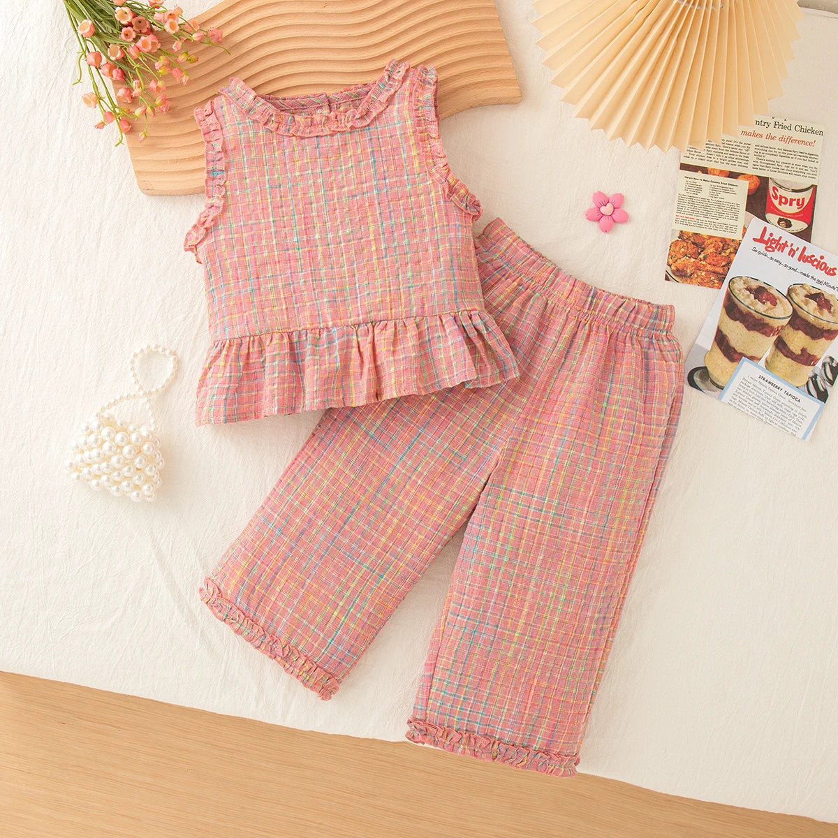 Pastel Check Outfit Set