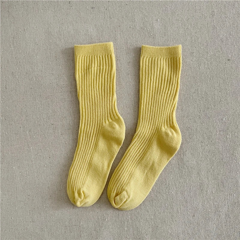 Casual Ribbed Coloured Socks