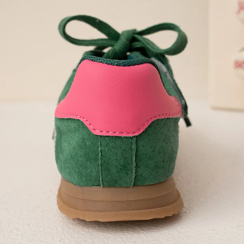 Little Trendsetters Retro Originals ColourBlock Suede Velcro Trainers