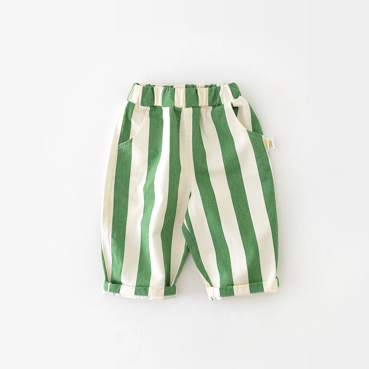 Thick Striped Cotton Trousers