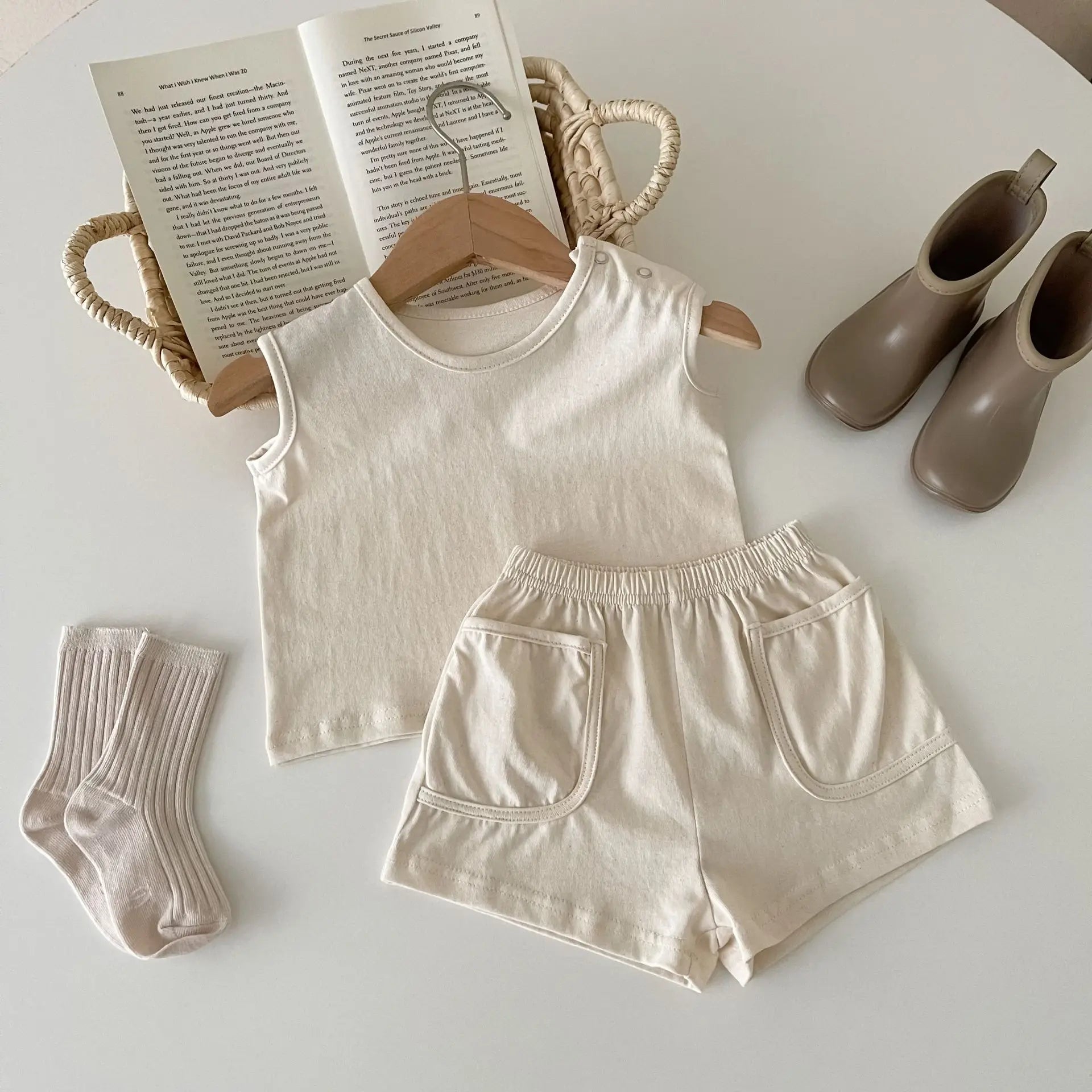 Neutral Sleeveless Lounge Set