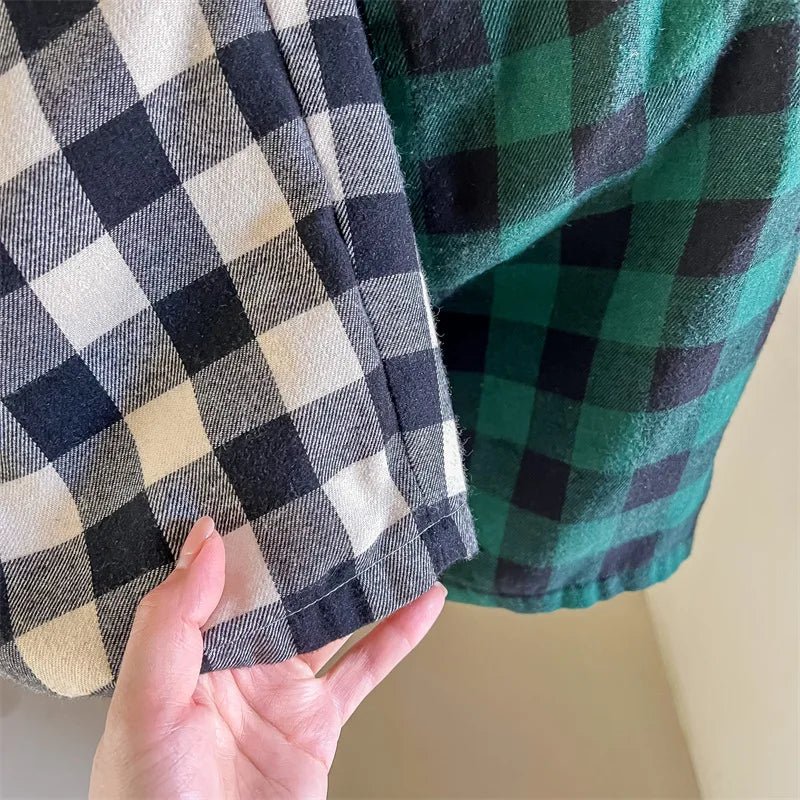 Loose Autumn Plaid Casual Trousers