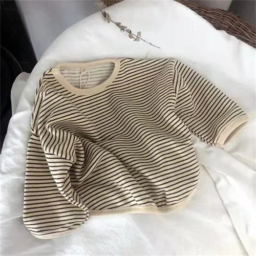 Neutral Striped Long Sleeve T-shirt