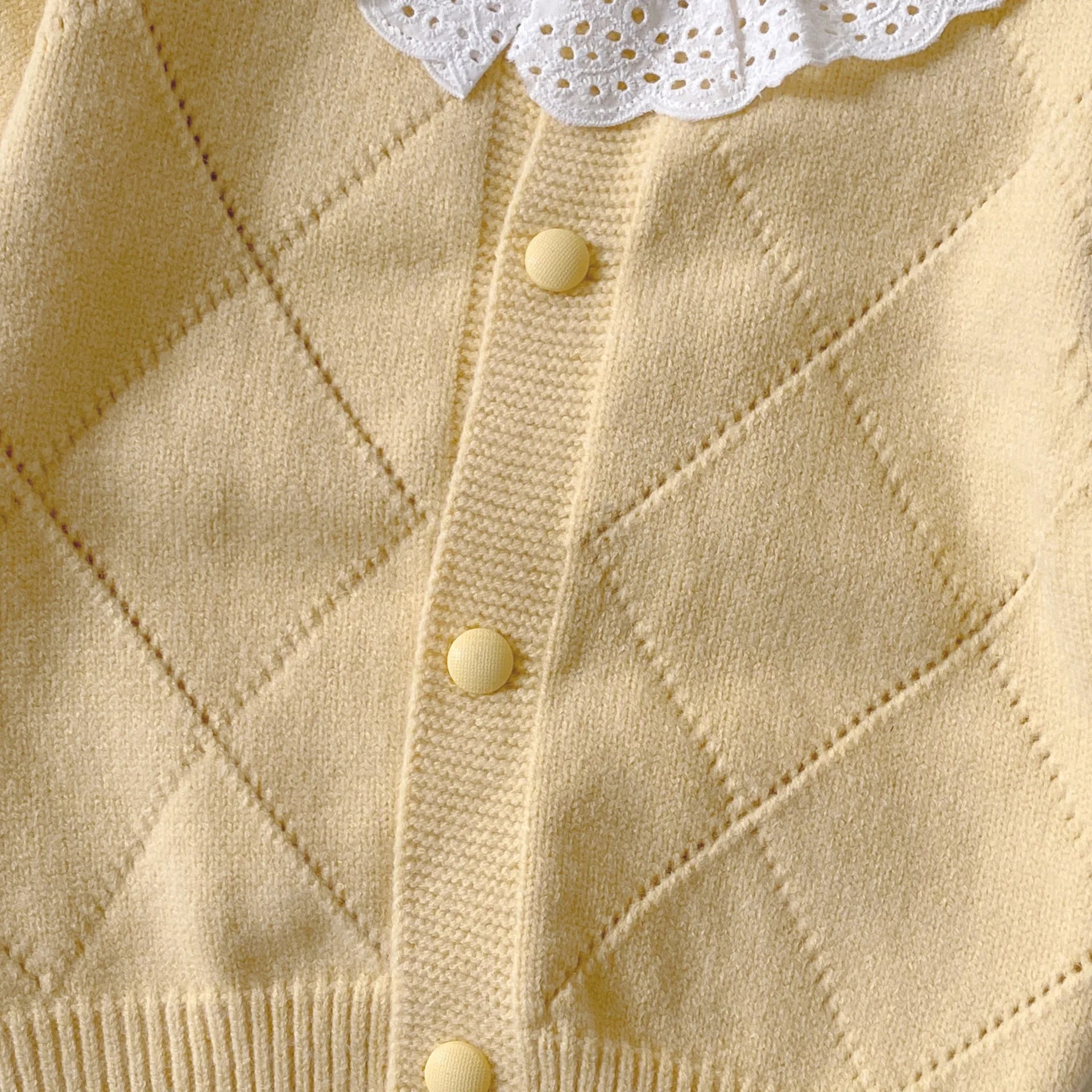 Sweet Lace Cardigan Knit Set