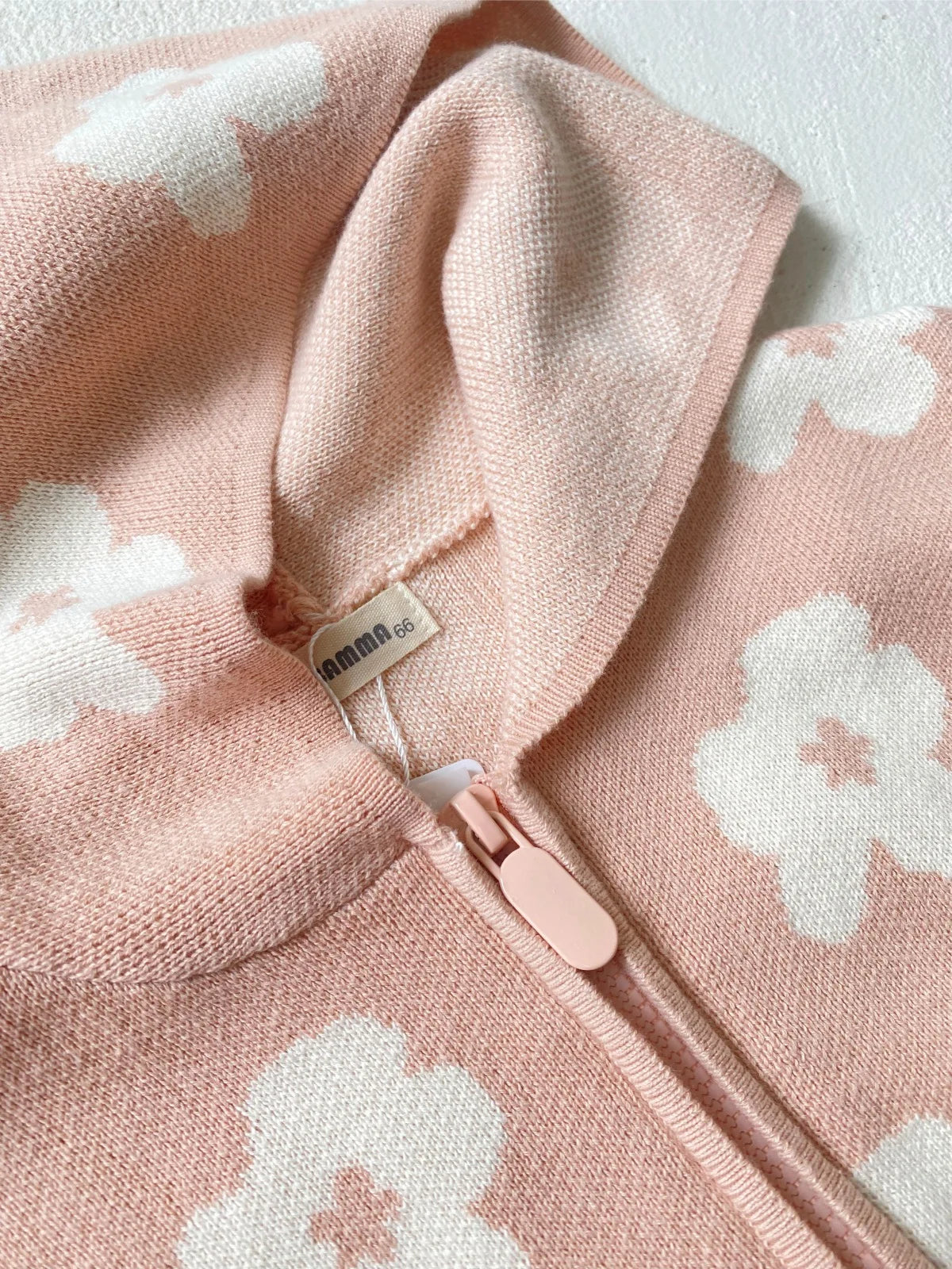 Little Trendsetters Blossom Knit Hooded Zip Romper