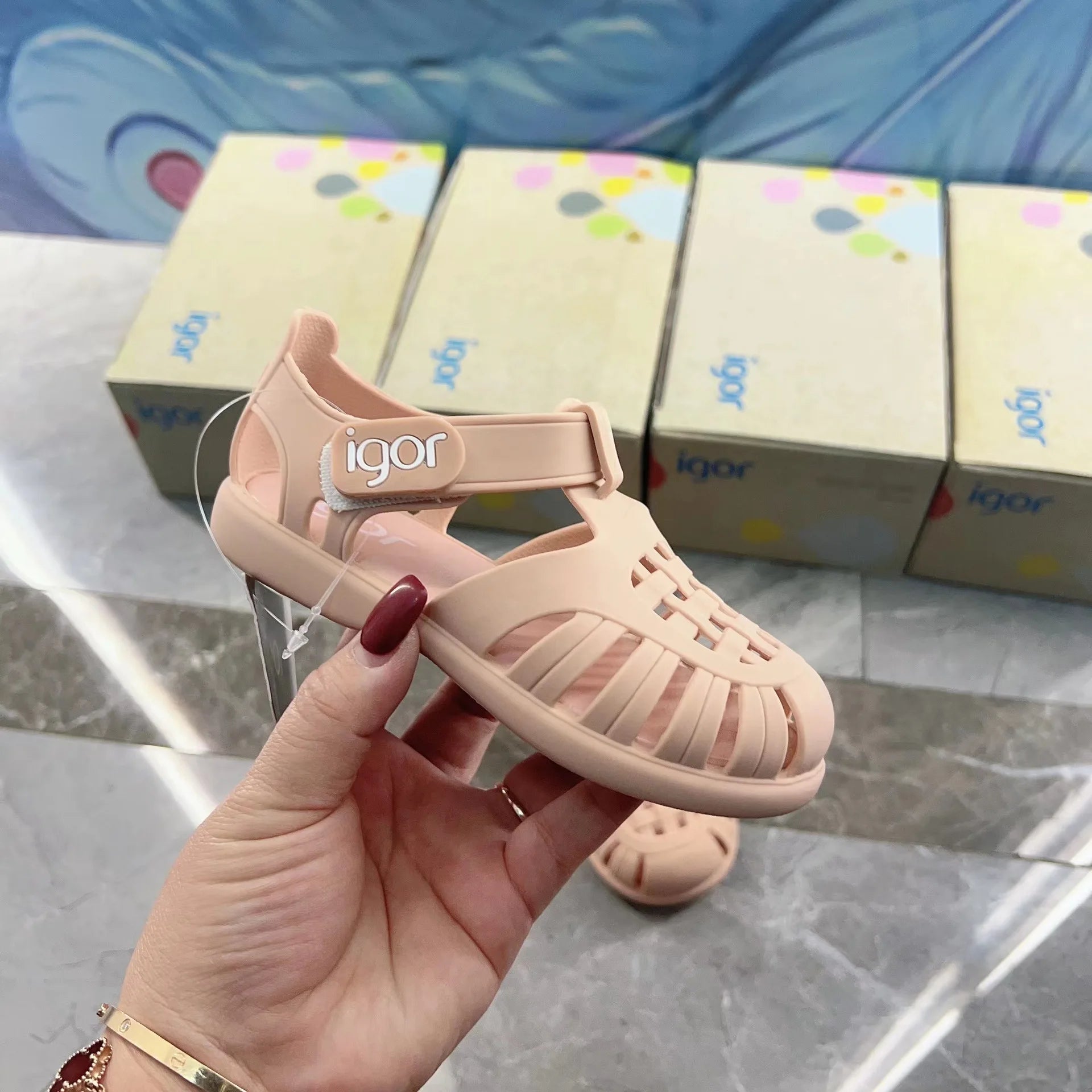 Little Trendsetters Velcro Gladiator Style Jelly Sandal