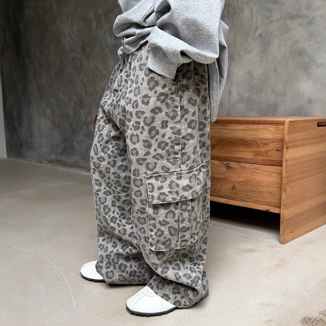 Leopard Print Pocket Trousers