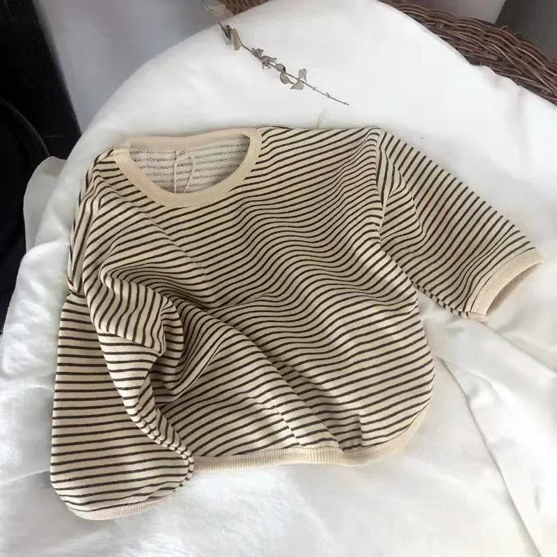 Neutral Striped Long Sleeve T-shirt