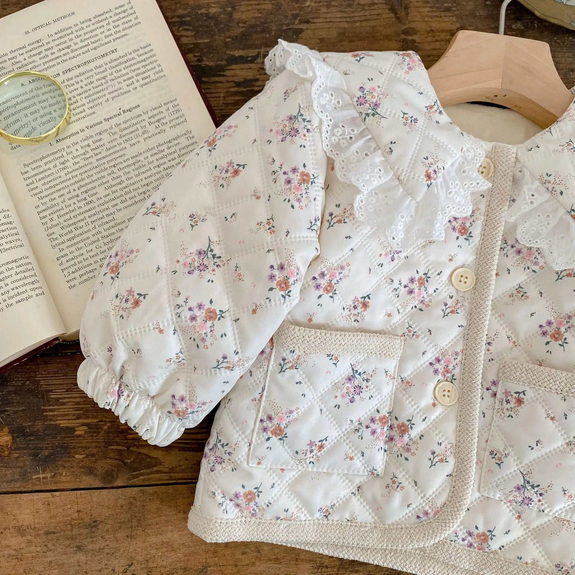 Lace Collar Quilted Jacket