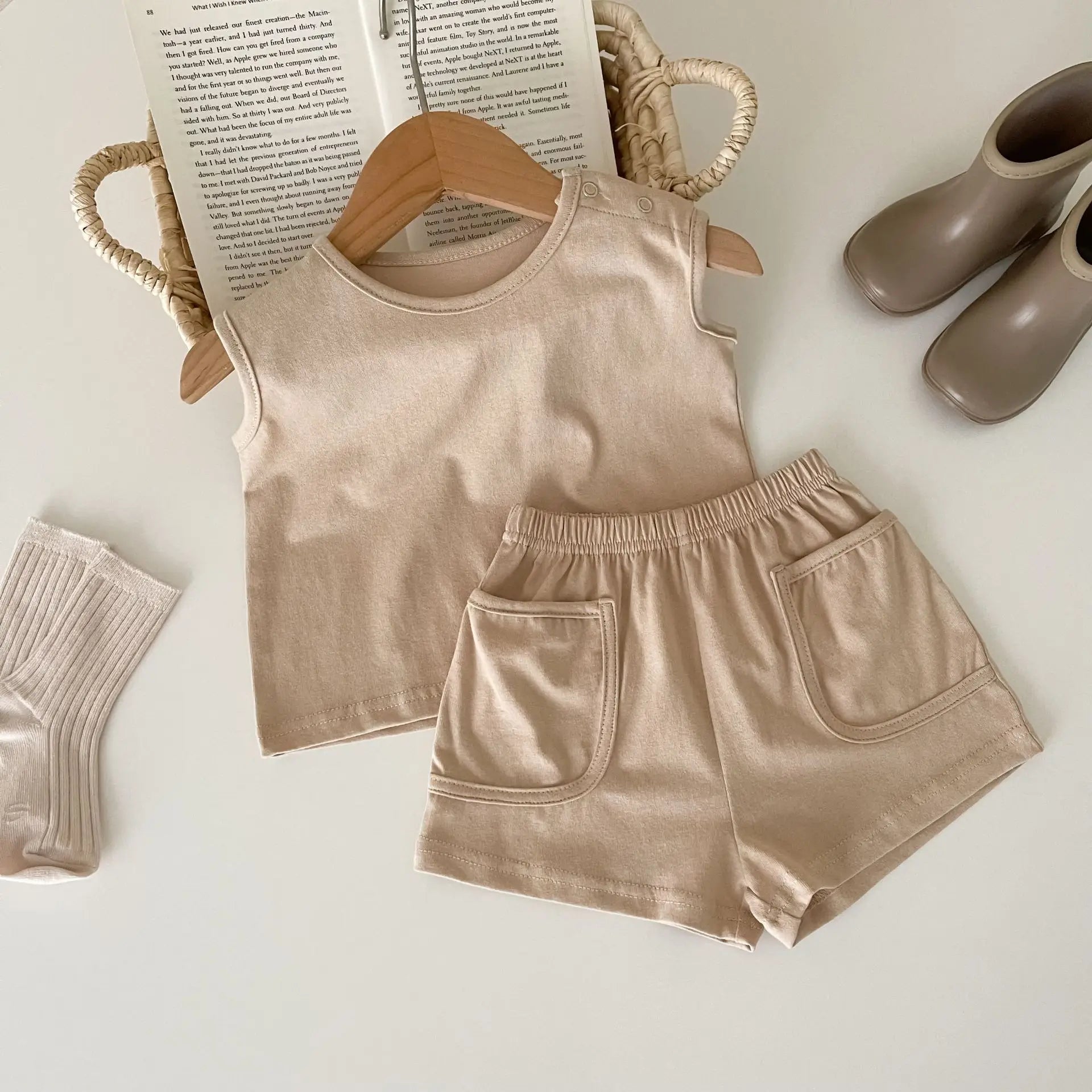 Neutral Sleeveless Lounge Set