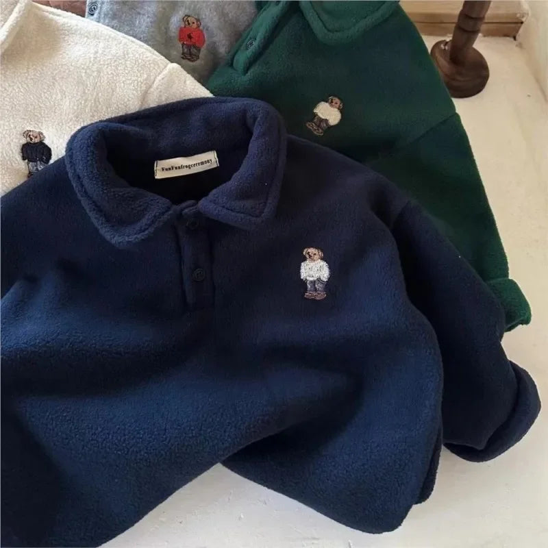 Teddy Bear Fleece Polo Jumpers