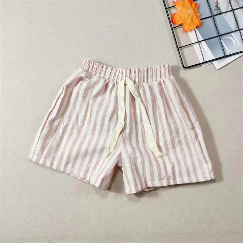 Striped Cotton Shorts