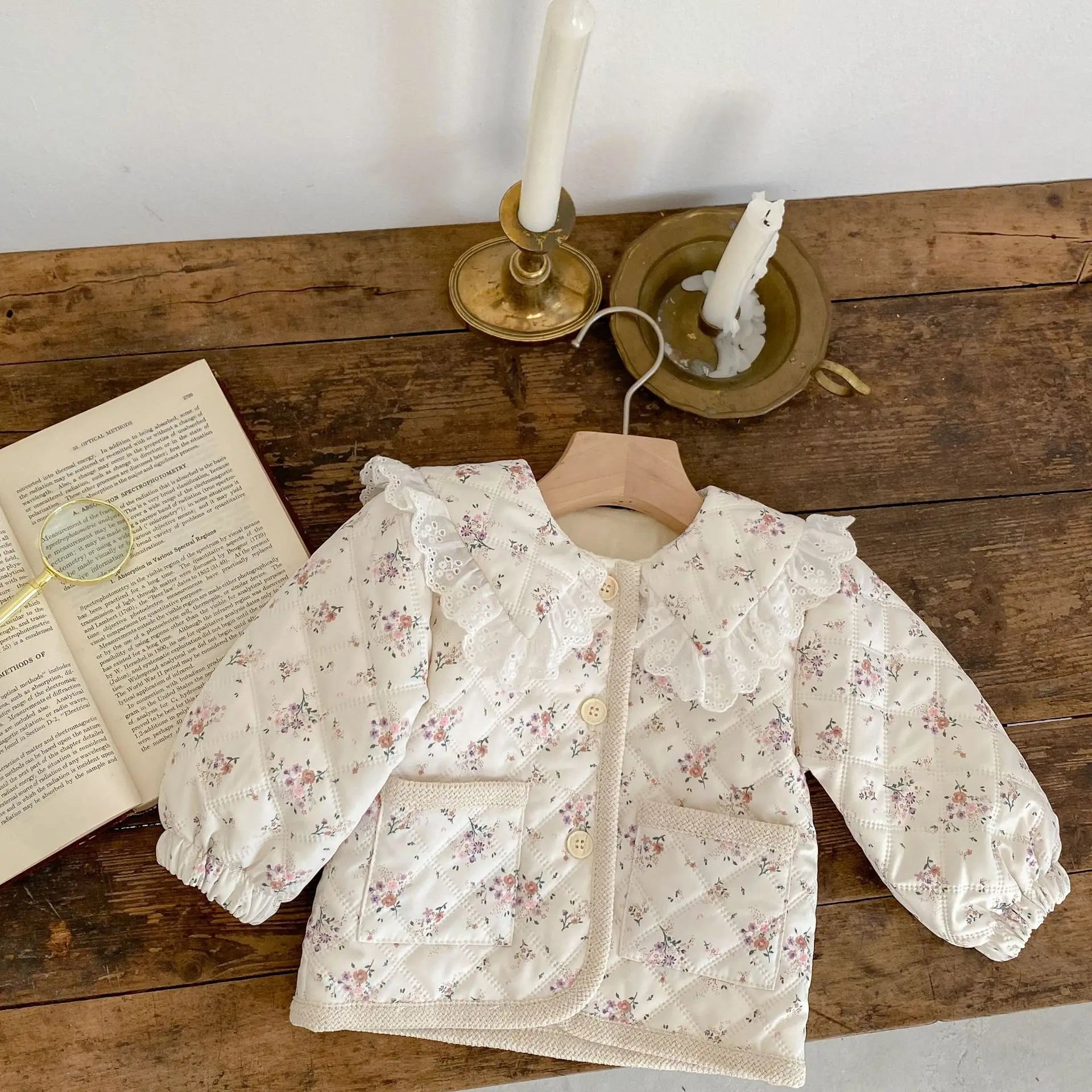 Lace Collar Quilted Jacket
