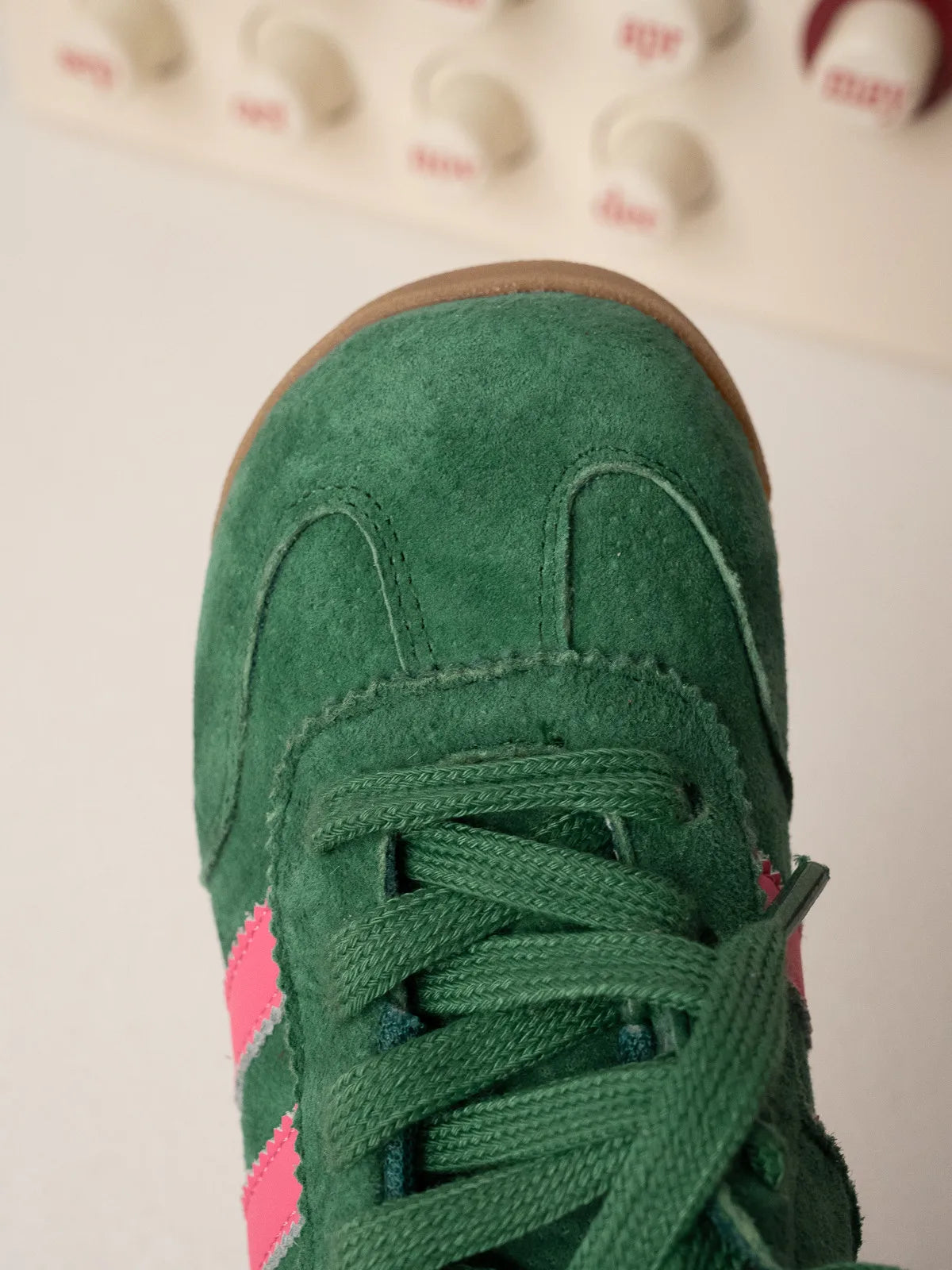 Little Trendsetters Retro Originals ColourBlock Suede Velcro Trainers