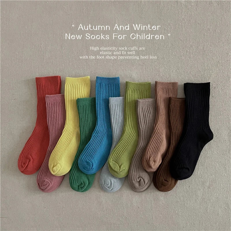 Casual Ribbed Coloured Socks