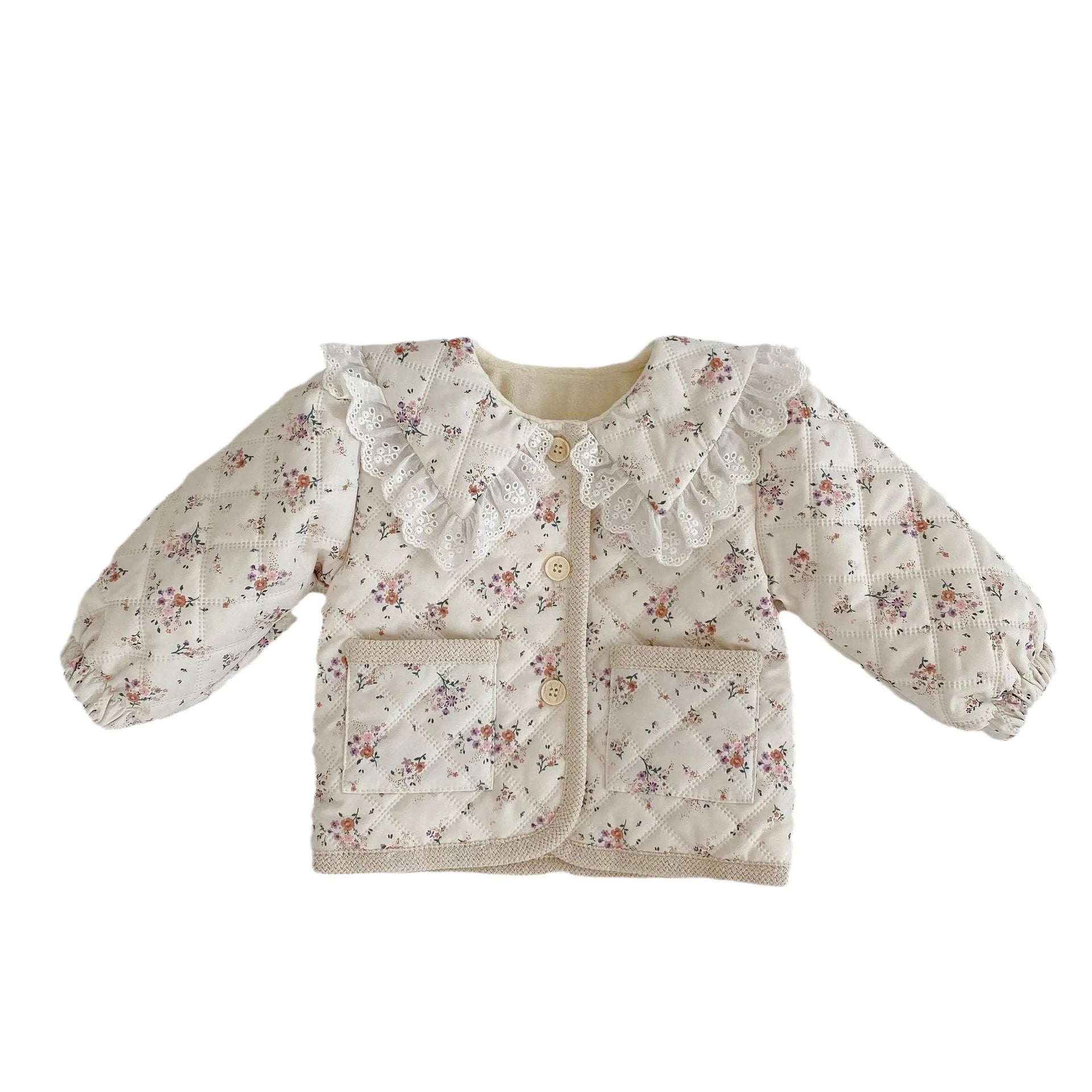 Lace Collar Quilted Jacket