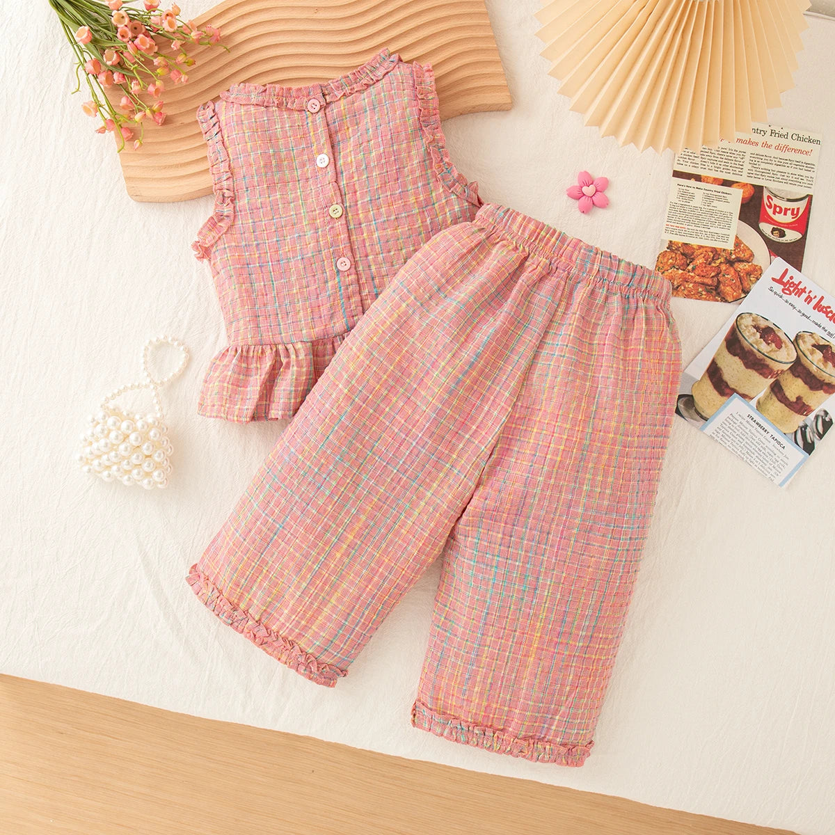 Pastel Check Outfit Set