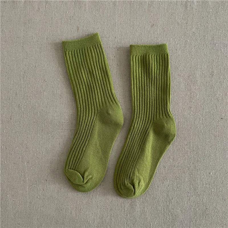 Casual Ribbed Coloured Socks