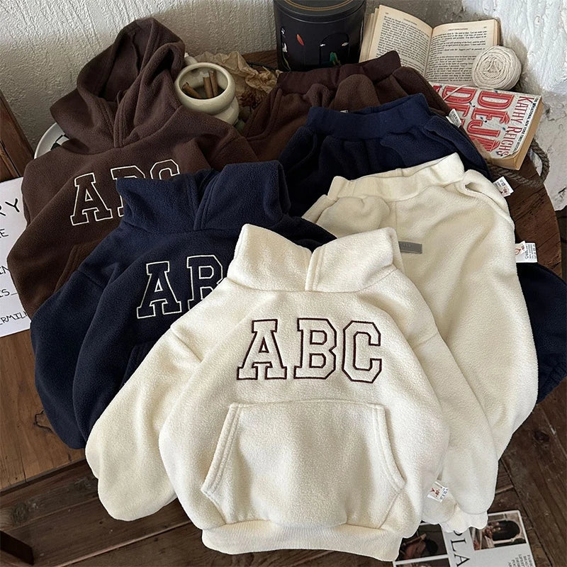 ABC Thick Fleece Hoodie Set