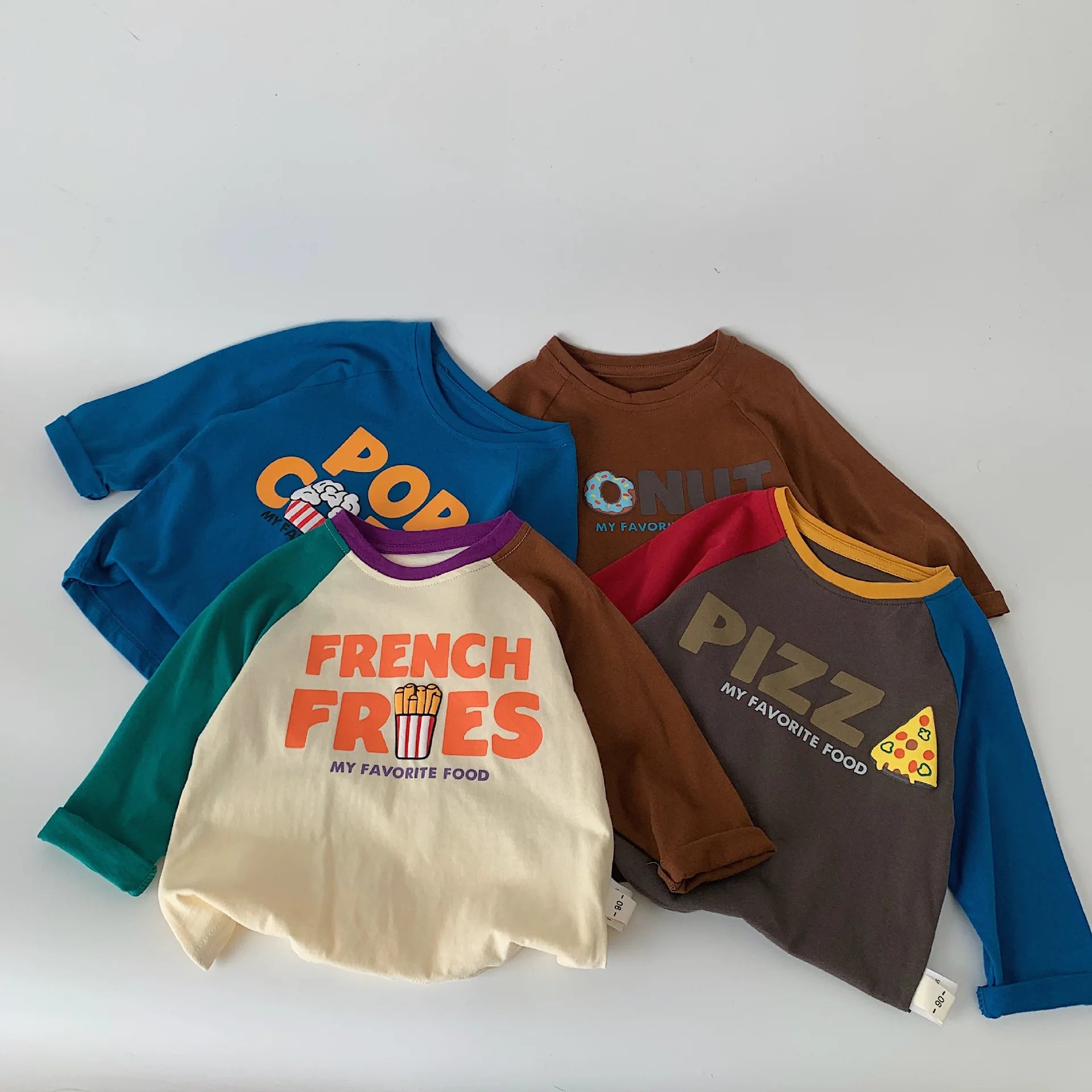 Retro Food Slogan Long Sleeve T-shirts