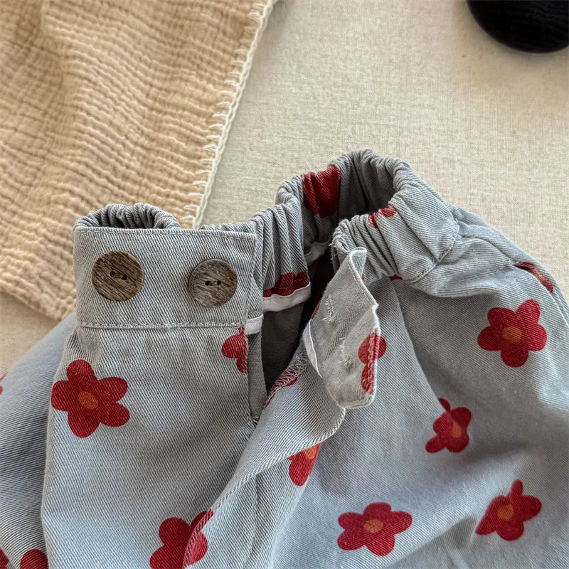 Floral 3/4 Length Baggy Trousers