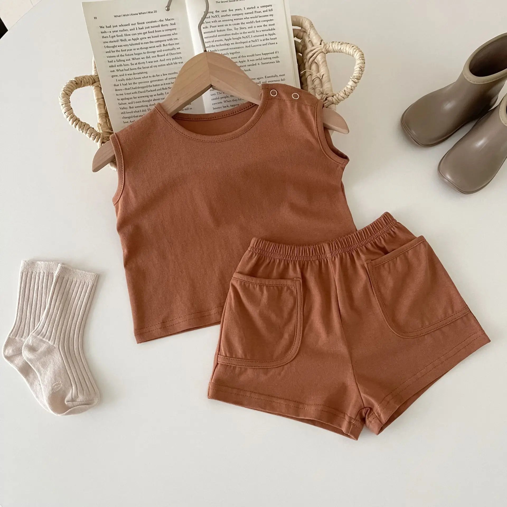 Neutral Sleeveless Lounge Set
