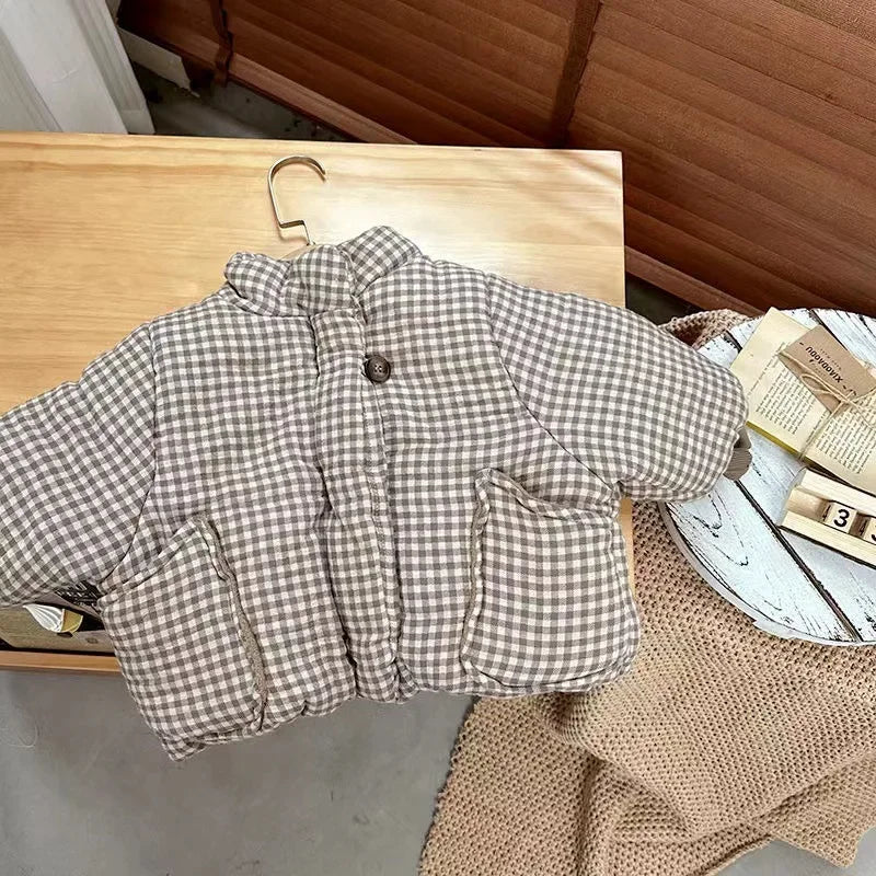 Oversized Gingham Padded Coat