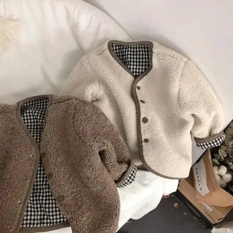 Reversible Plaid Teddy Jacket