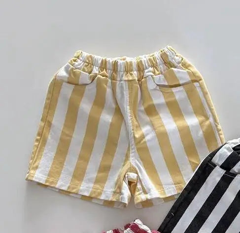 Striped Cotton Shorts