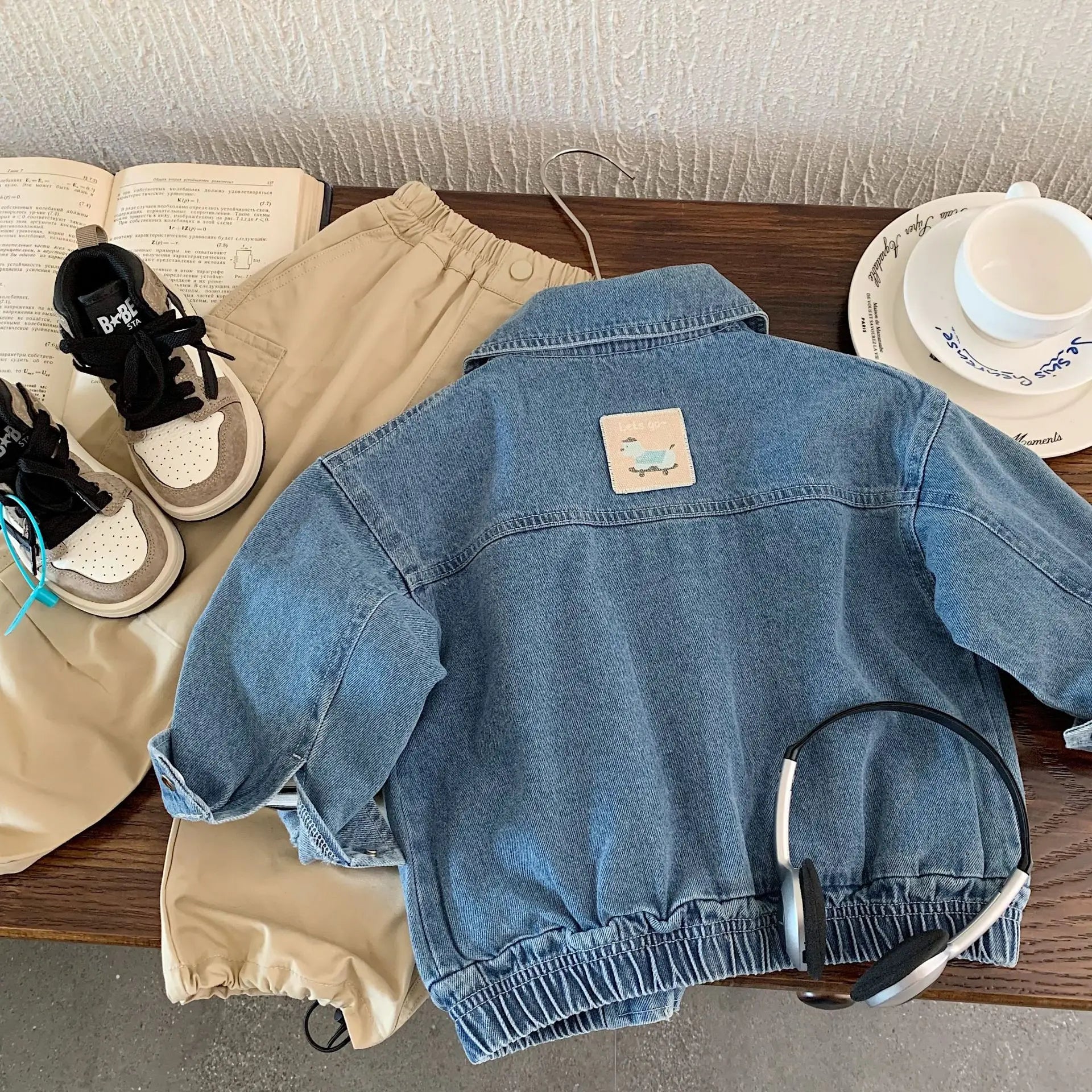 Oversized Zip Denim Bomber Jacket