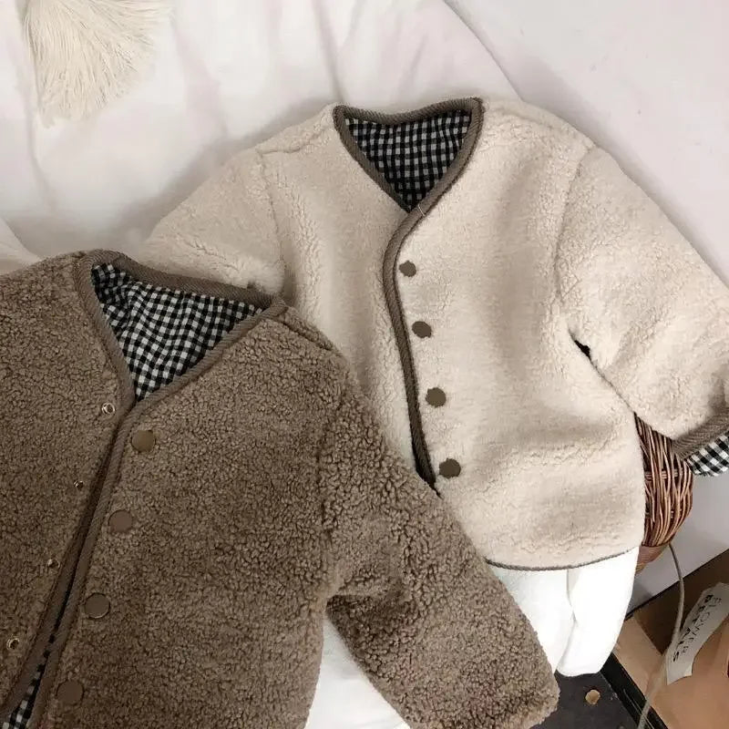 Reversible Plaid Teddy Jacket